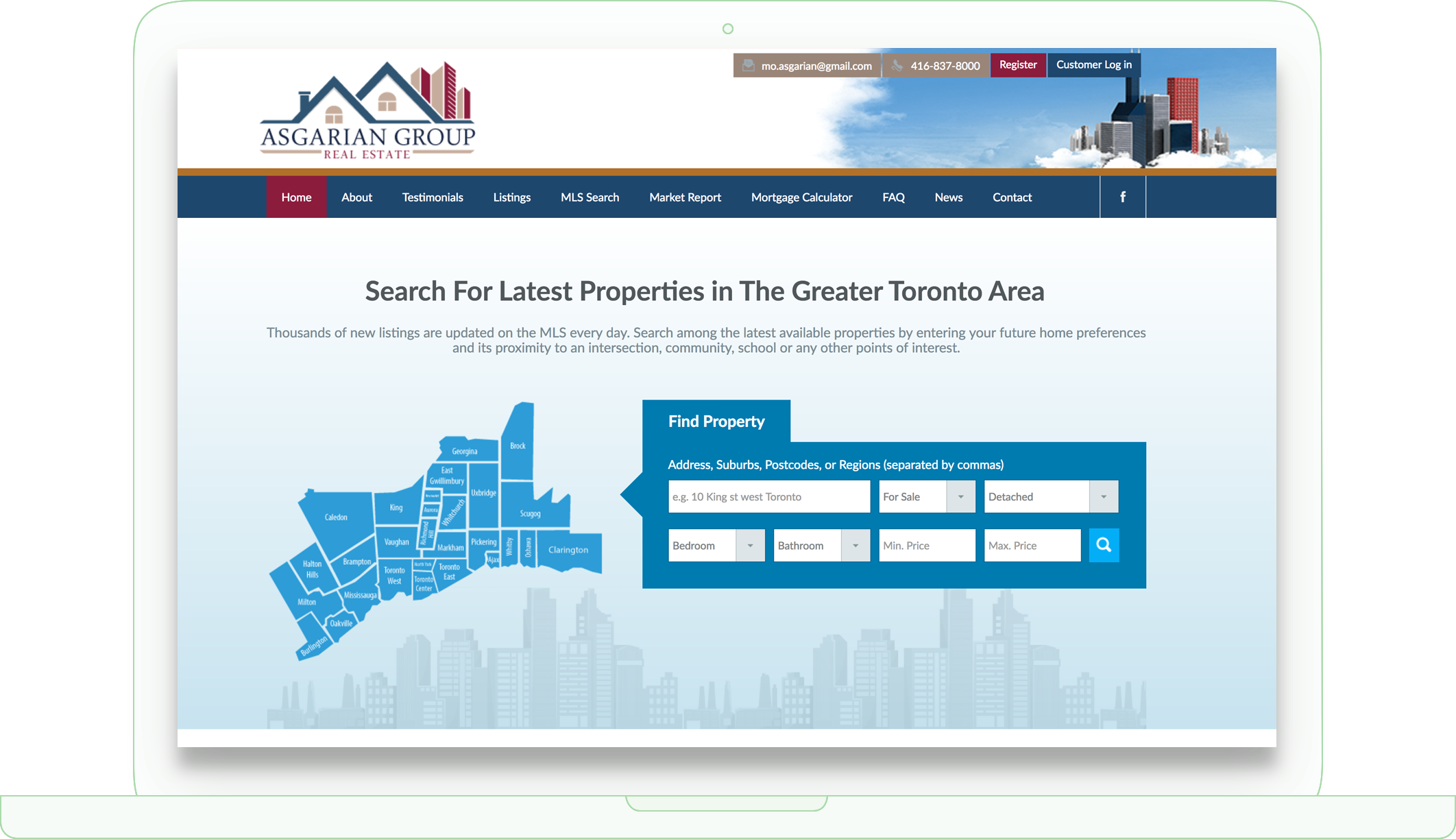طراحی وب سایت املاک و مستغلات در تورنتو