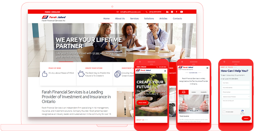 Farah Financial Services Web Design in Toronto by WebValue Agency