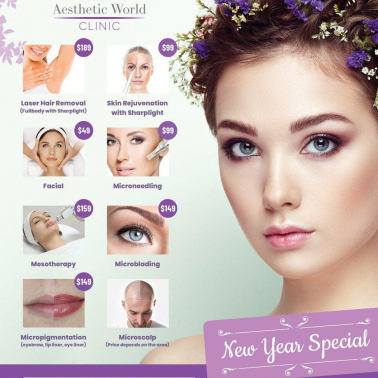 Aesthetic World Clinic Social Media Post